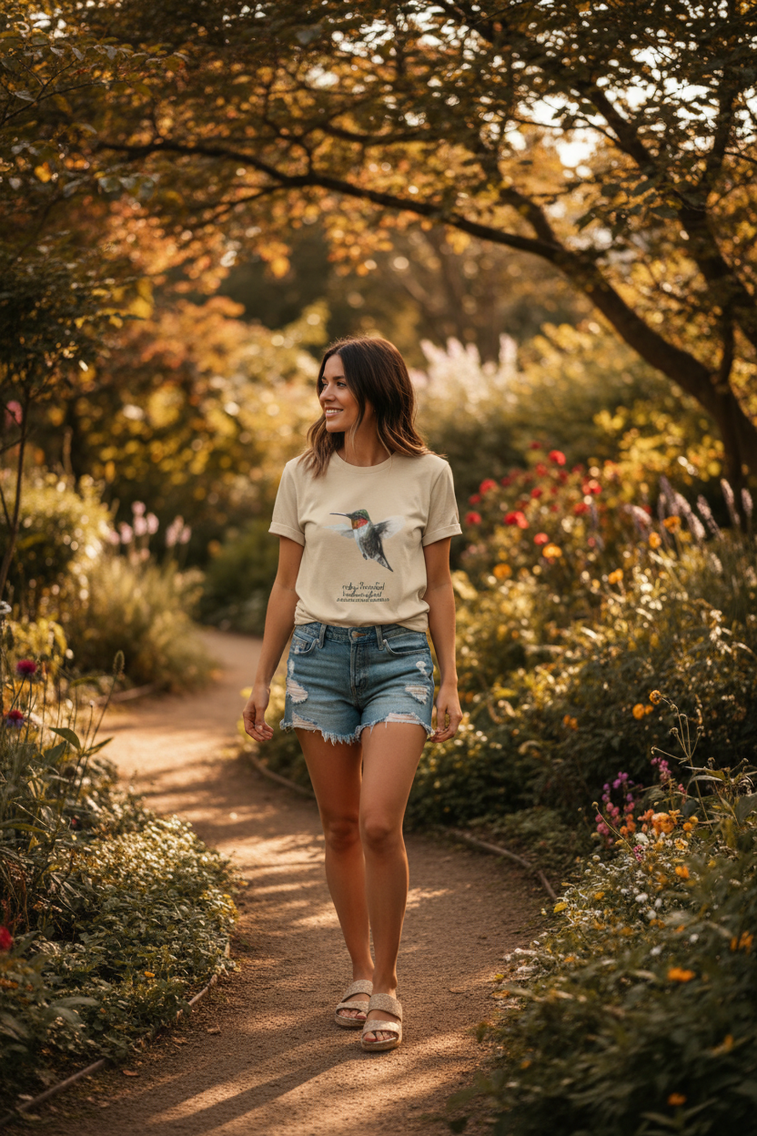 Ruby-Throated Hummingbird Latin Name Tee Lifestyle