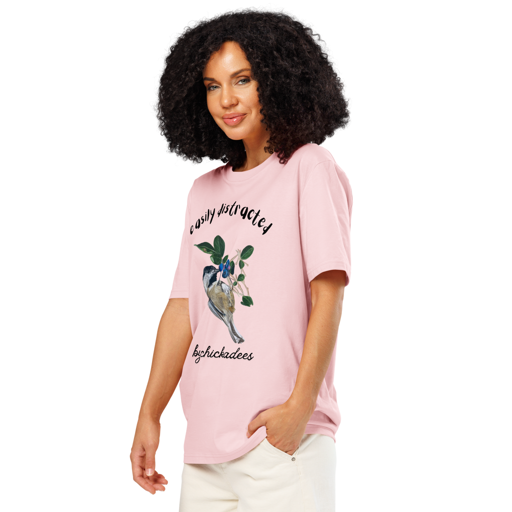 Easily Distracted by Chickadee Charm Organic Graphic Tee