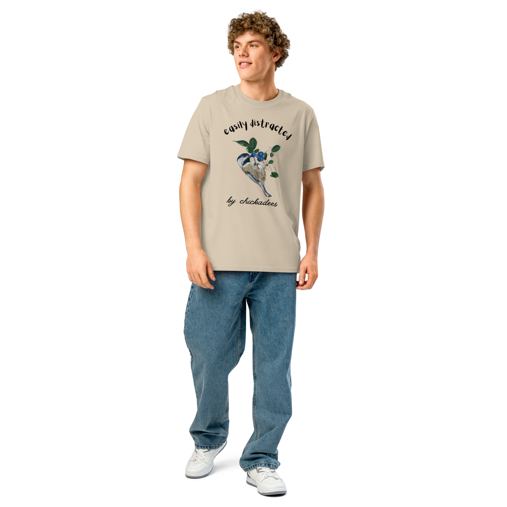 Easily Distracted by Chickadee Charm Organic Graphic Tee